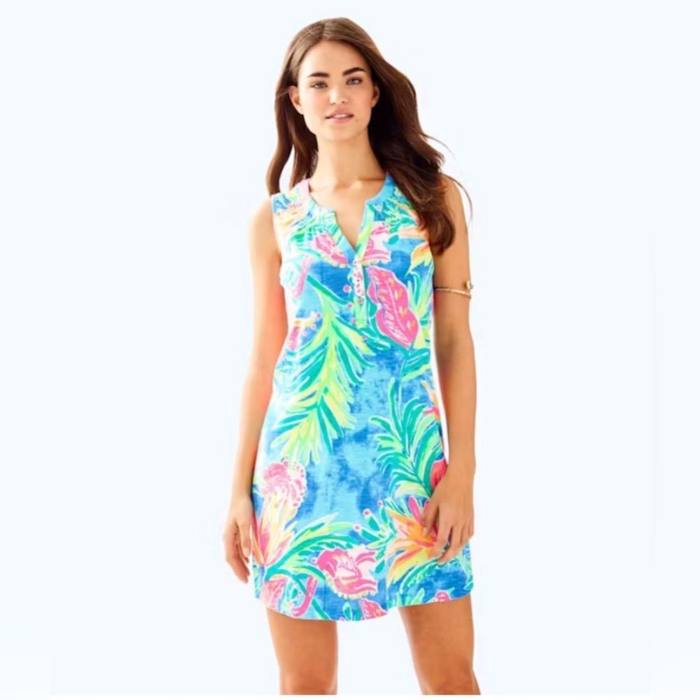 Lilly Pulitzer Essie dress showstopper blue Floral NWT size small